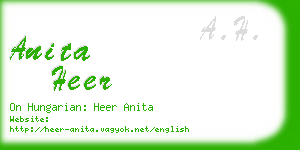 anita heer business card